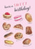 French cakes Birthday card created by Geraldine B Illustration