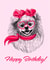 Girly Pomeranian Dog Birthday card created by Anna Manka
