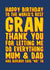 Funny Birthday Card for Gran created by Blind Faith