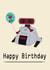 Robot 80's birthday card created by aob.designed