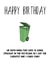 Funny 'recycling bin' birthday card created by Shore Designs