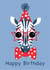 Party Zebra Happy Birthday Card created by Doodleens Designs