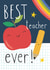 Best Teacher Ever Rainbow Card created by Fox and Bird Studio