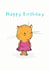 Happy Birthday ballerina cat created by Chloe illustrates