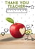 Apple for the teacher, thank you card created by Julia Cafferkey