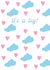 It's a boy! Clouds and Hearts New Baby Card created by Weird Is The Best