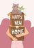 Cute Moving New Home Card - Cat In A Box - Happy New Home created by Libby Whiteside