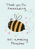 Amazing Teacher Bee Thank You Card created by Sweetlove Press