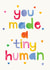 New parents tiny human card created by Eden Fay