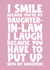 Funny happy birthday greeting card for your daughter-in-law smile laugh son created by Naomi Park