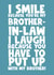 Funny happy birthday greeting card brother-in-law smile laugh gay same sex created by Naomi Park