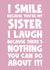 Funny happy birthday greeting card for sister from brother sister smile laugh created by Naomi Park