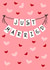 Just married congratulations bunting card created by The Girl Next Draw Cards
