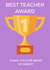 PINK BEST TEACHER AWARD created by Party Piece Designs