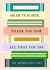 Dear Teacher, Thank You Books Card created by Lea Velasquez