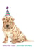 Cute Shar Pei Wrinkle Dog Birthday Card created by Bramble Designs