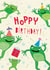 Hoppy birthday! Frogs jumping around created by Pencilface