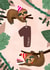 Cute Sloth First Birthday Card created by Bev O'Connor || @oconnordesign