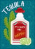 Tequila, It makes you happy Birthday card created by Lorna Helen Prints