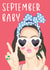 September Baby Illustrated Girl Birthday Card 1000 created by Amy Florence Design