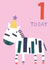 Cute Birthday Card - For Her - Zebra - 1st Birthday created by Sally Payne Design