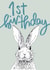 Children's 1st Birthday Rabbit Card created by DaphneRosa