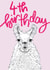 Children's 4th Birthday Llama Card created by DaphneRosa