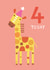 Cute 4th Birthday Card - Giraffe - 4 Today created by Sally Payne Design