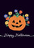 Happy Halloween floral pumpkin card created by Rachel Singh