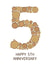 Cute Wood Anniversary Card - 5 Years - Happy 5th Anniversary created by Violet Owen Designs