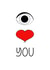 I love you, eye and heart symbol card created by Artzen Island