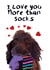 Cute Spaniel Anniversary Card / Valentines Day Card - I Love You More Than Socks created by Yamaste Art