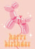 Dog Balloon Birthday Card - Pretty Birthday Card for her - Retro Birthday Card created by Kitty Strand