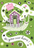 Pretty Snail Trail New Home Card - Pink House - Good Luck In Your New Home created by The Illustrated World of Lisa Berkshire