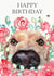 Pretty Golden Retriever and Roses Birthday Card created by Jo Scott Art
