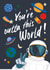 You're Outta This World, Astronaut Celebration Card created by Sarah Marie Olivia