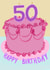 50th Birthday card with vintage cake created by Cards you fancy
