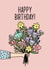 Bunch of flowers, happy birthday card, for her, for mum, for girlfriend, floral created by By Emma Dearling