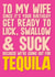 Funny & Naughty Tequila and Sex based birthday card for Wife created by Blind Faith