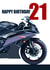 Motorbike 21st Birthday Card created by RetroMotion Artwork