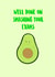 Well done on smashing your exams, avocado congratulations card created by the blue fox company.