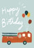 Fire Engine Happy Birthday 3 Today Birthday Card created by Katie Bennett