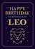 Vintage astrology Leo Star Sign Zodiac July August Happy Birthday Card created by Hello Fridays Studio