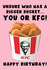 KFC Bucket Rude Birthday Card created by Pink Peach Cards