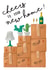 Cute Moving Boxes New Home Card - Cactus - Prosecco - Cheers To Your New Home created by Sophie Kent Illustration