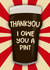 Funny Pint of Beer Thank You Card created by Running with Scissors