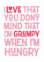 Cheeky I love that you don’t mind that I’m grumpy when I’m hungry romantic card created by JH DSNR