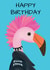 Pink Punk Rocker Flamingo Birthday Card created by Ostara's Attic