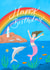 Mermaid rainbow birthday card  created by Salty Siren Studios 