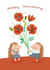 Cute Hedgehog & Poppies Anniversary Card - Happy Anniversary created by Miss NoProblem